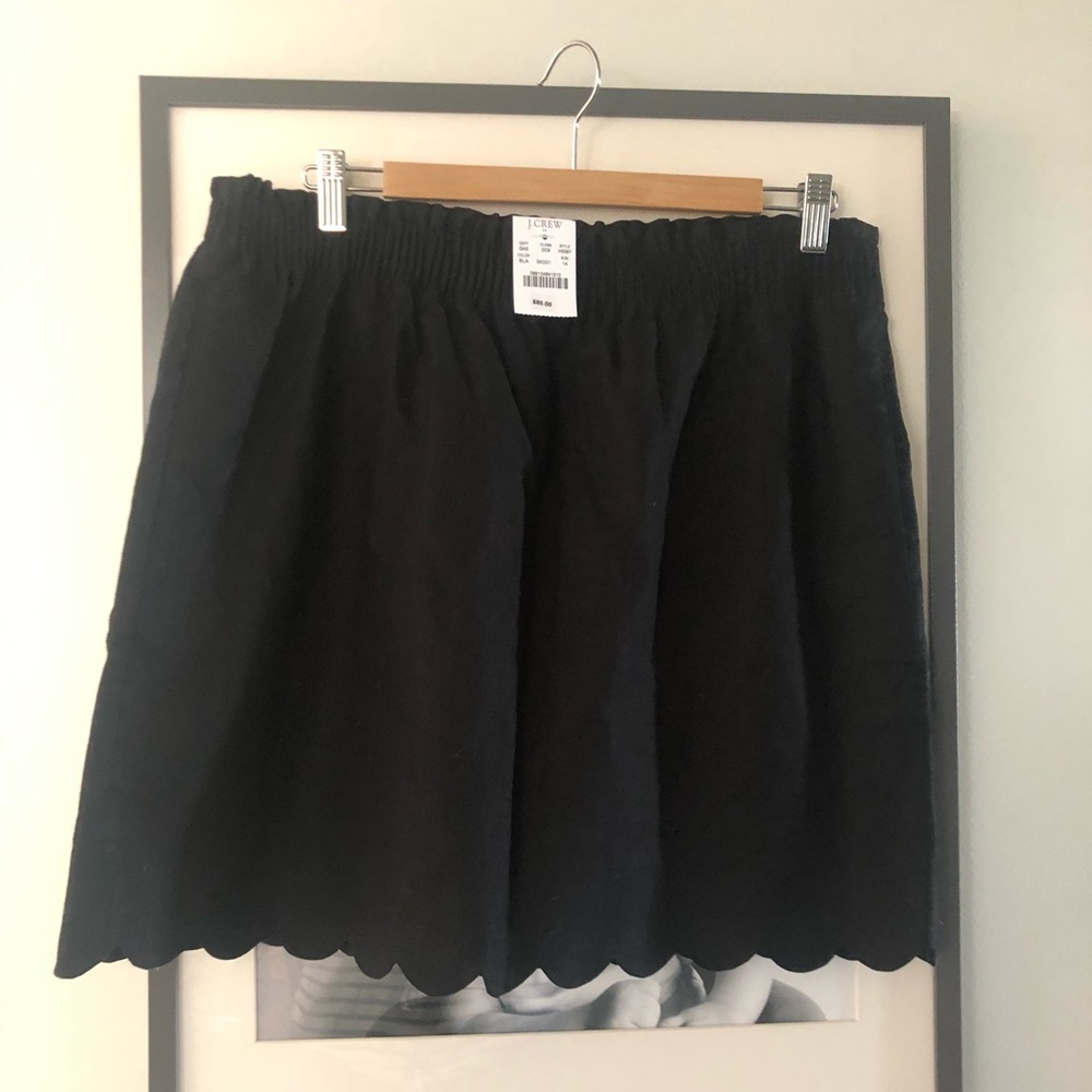 Scalloped edge black JCREW skirt - NWT